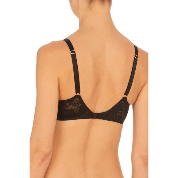 🆕NATORI Levitate Non-Padded Underwire Lace T-Shirt Bra 34DDD Black #724320 - Picture 3 of 10